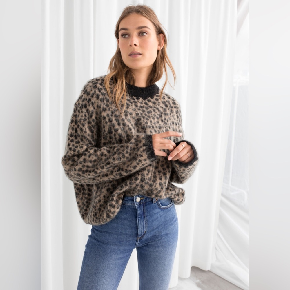 & Other Stories Leopard Print Sweater